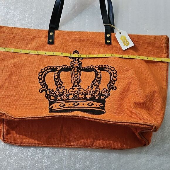 Mud Pie Orange Crown Tote Bag - Picture 8 of 8